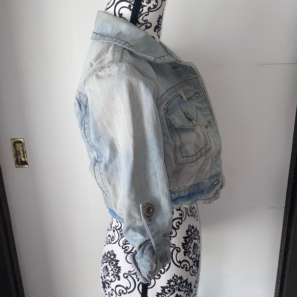 Highway Jeans Size Small Light Blue Distressed Cropped Jean Jacket - Picture 11 of 13